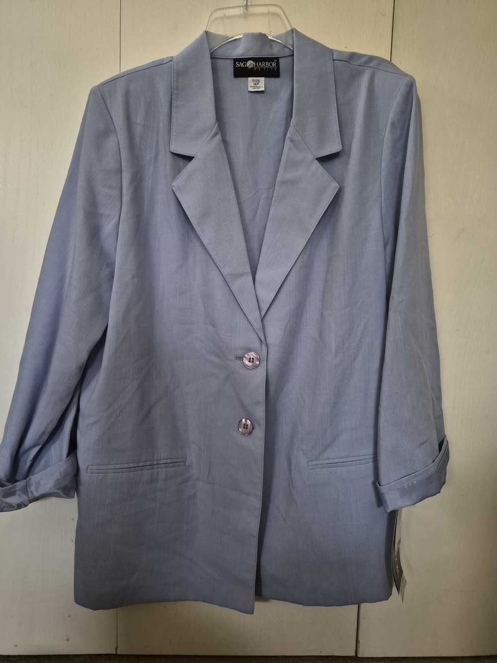 NWT Sag Harbor Light Blue Women's Blazer Sz 16P